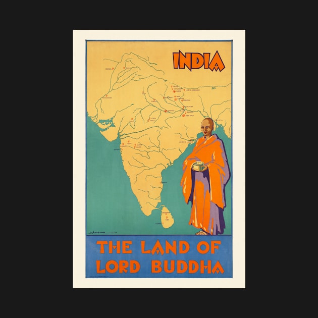 India The land of Lord Buddha Vintage Poster 1930 by vintagetreasure