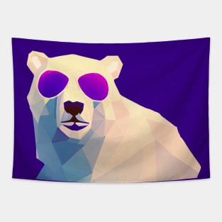 Cool Low Poly Polar Bear wearing Sunglasses Tapestry