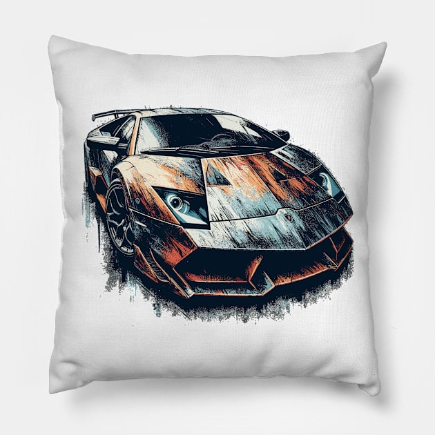 Lamborghini Murcielago Pillow by Vehicles-Art