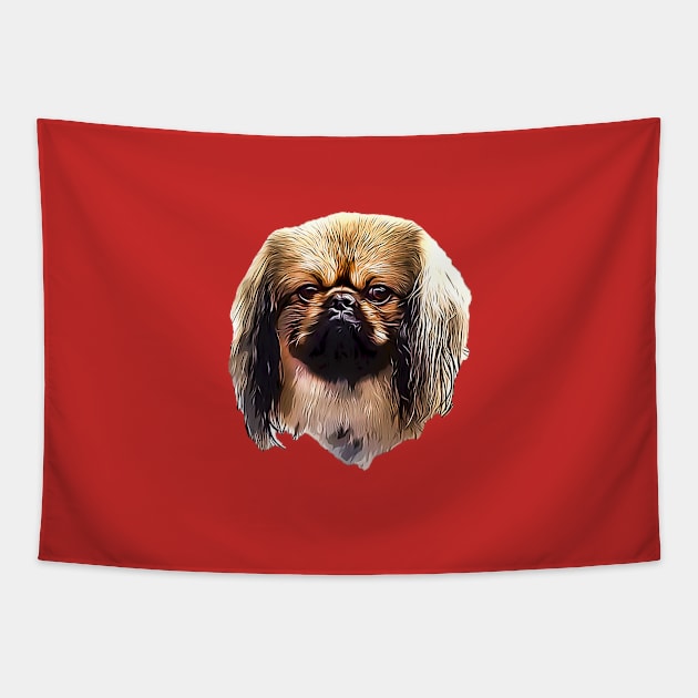 Pekingese Portrait Tapestry by ElegantCat