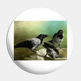 Hooded crows Pin