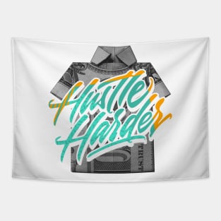 Hustle Harder Teal Zeal Tapestry