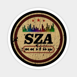 Graphic Sza Name Retro Distressed Cassette Tape Vintage Magnet