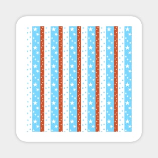 Stars and stripes bright blue and red Magnet