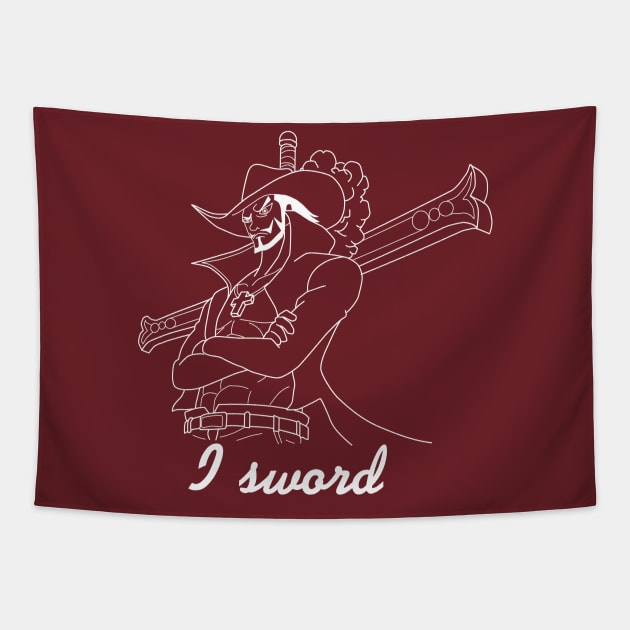 Dracule Mihawk - I sword (white) Tapestry by AnyMEmdq