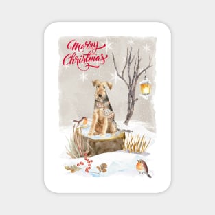 Welsh Terrier Merry Christmas Santa Dog Magnet