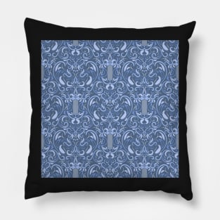 Decorative blue pattern in Baroque style. Pillow