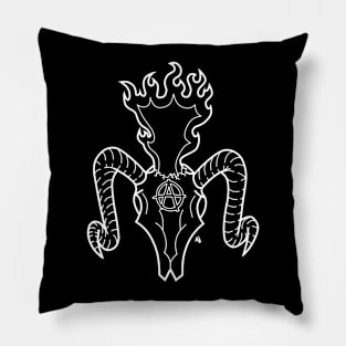 Blazing Anarchist Ram Skull (Dark Colors) Pillow