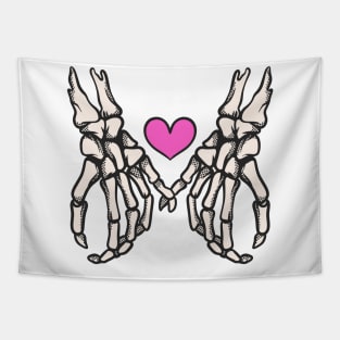 skeleton valentine, hand love Tapestry