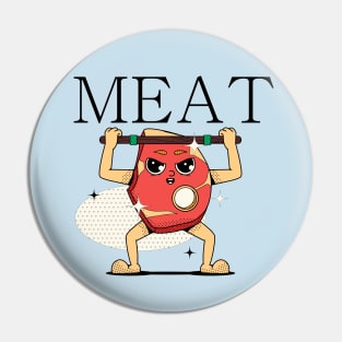 Hand Drawn Meat Fun Pin