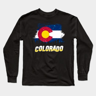 ColoradoCool Apparel Colorado Flag Womens Longsleeve Shirt - Far Out Design - Local Colorado Apparel Small