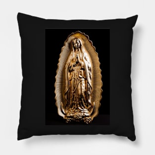 Our Lady of Guadalupe Golden Sculpture Pillow