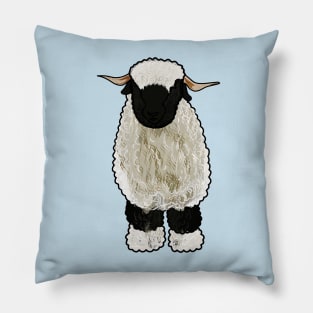 Valais Blacknose sheep cartoon illustration Pillow