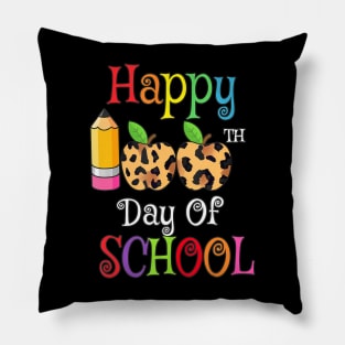 Happy 100Th Day Of School Leopard Print Teacher Student Pillow