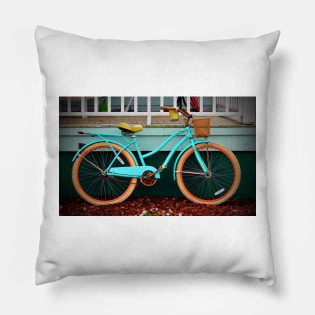 Beach Cruiser Bike Pillow by Cynthia48