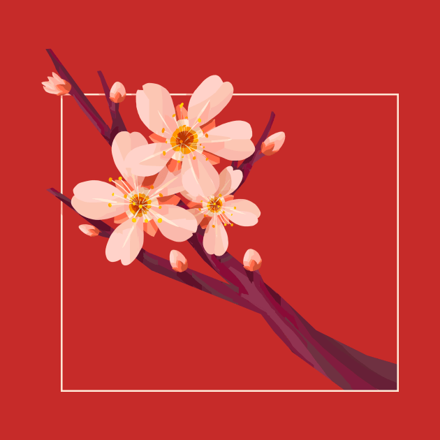 Cherry Plum Blossom Flower Sakura Chinese Japanese by banditotees