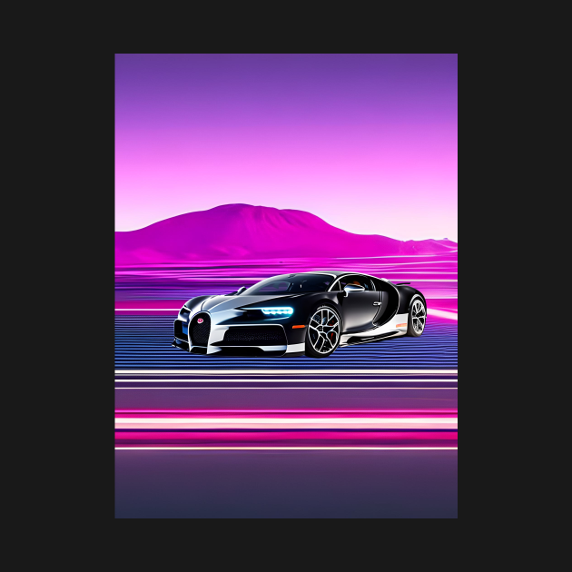 Bugatti chiron a super car in black with neon glow Bugatti Auto T