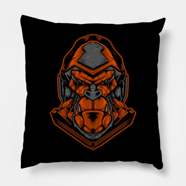 Cyber Kong Pillow by phsycartwork