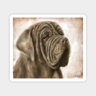 Painting of a Brown Mastiff Dog Magnet