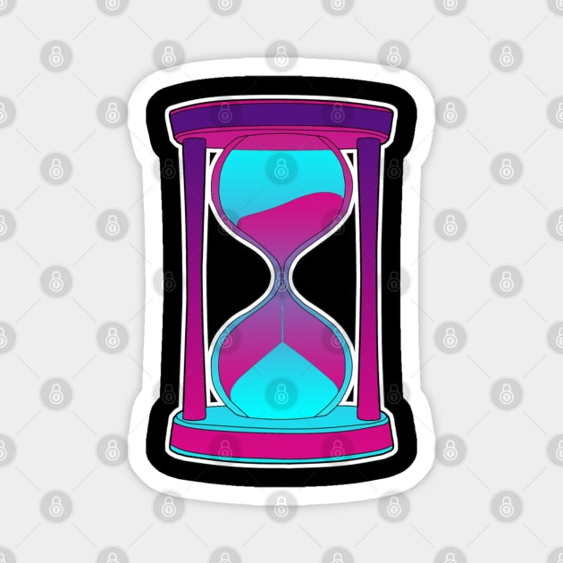 Vaporwave Hourglass Sticker Style Design Magnet by aaallsmiles