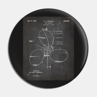 Boat Propeller Patent - Sailor Lake House Décor Art - Black Chalkboard Pin