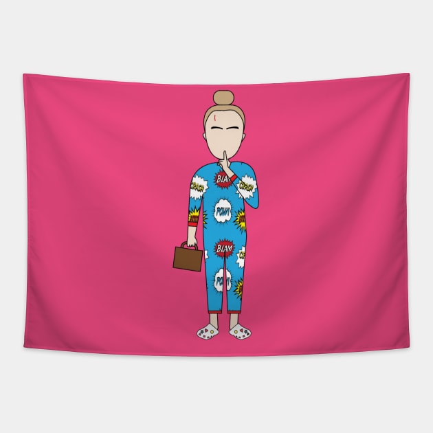 Simple Cartoon Villanelle, Killing Eve S2 Tapestry by BasicBeach