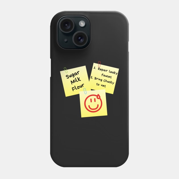 To Do Tasks Sticky Memo Phone Case by leBoosh-Designs