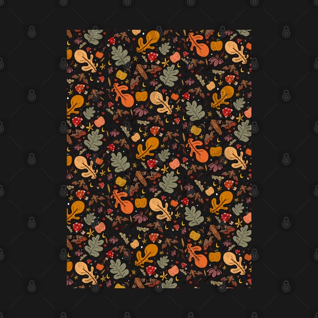 Autumnal pattern by Swadeillustrations