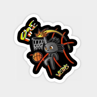 Fire Veins Slam Dunk Yeet Axolotl Basketball Kids Teens Sports Quote Magnet