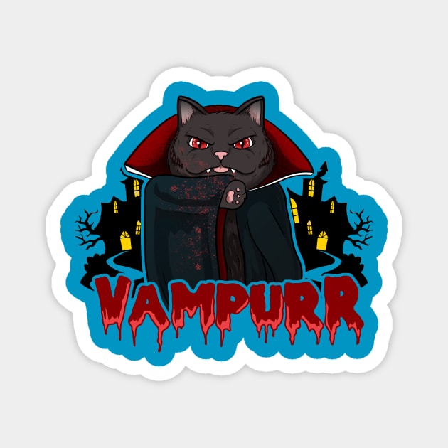 cat vampire halloween Magnet by the house of parodies