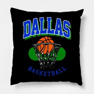 Vintage Dallas Basketball Pillow