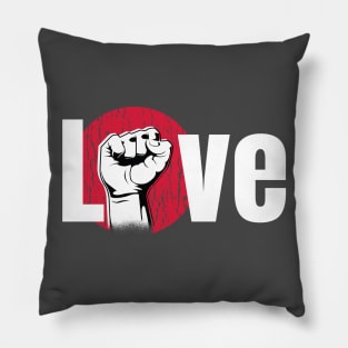 Love Raised Fist Pillow