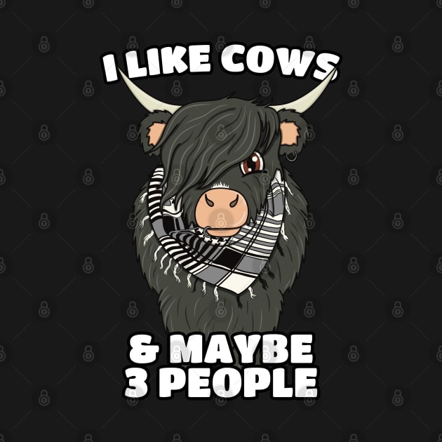 I Like Cows And Maybe 3 People - Emo Cow by Cupsie's Creations