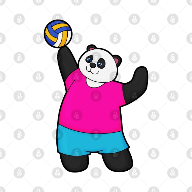 Panda as Volleyball player with Volleyball by Markus Schnabel