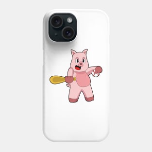 Pig Baseball Baseball bat Phone Case