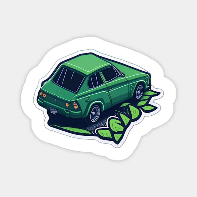 green car, 3d style green car Magnet by emofix