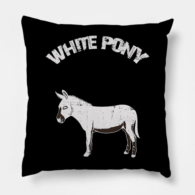 white pony Pillow by man & moon13