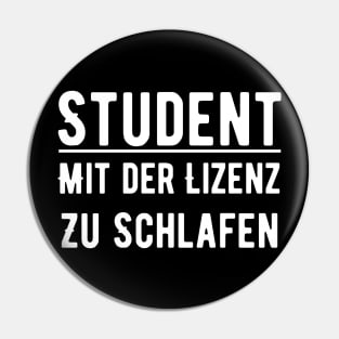 Student Mit Der Lizenz Zu Schlafen Pin