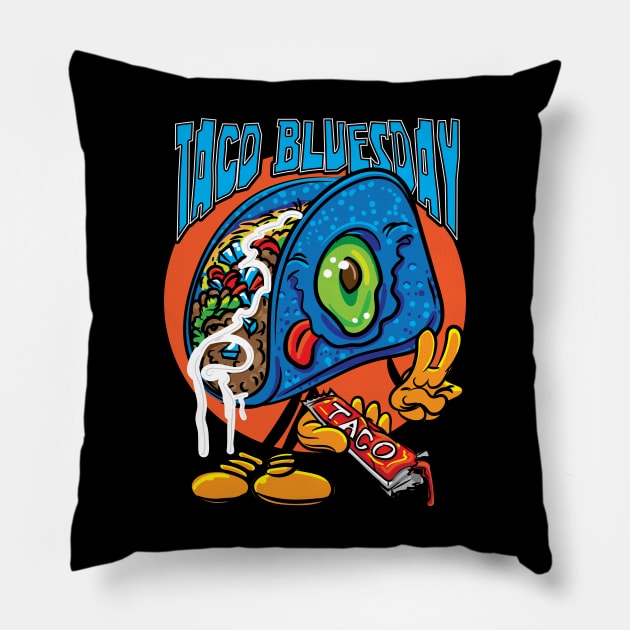 Taco Bluesday Blue Corn Taco Pillow by eShirtLabs