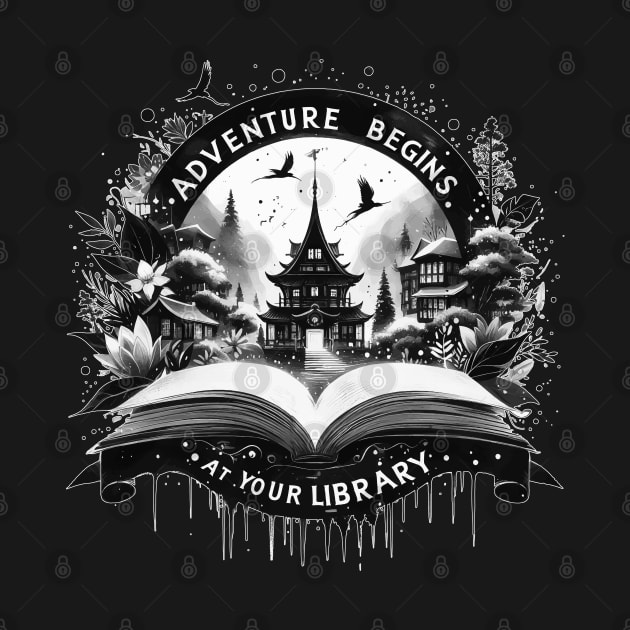 Adventure Begins At Your Library Reading Fantasy Books by TomFrontierArt