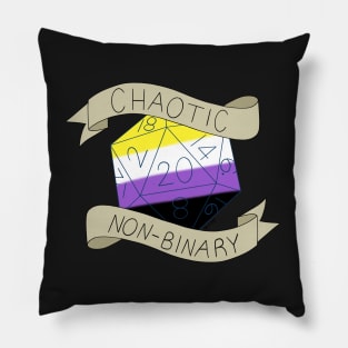 Chaotic Non-Binary D20 Pillow