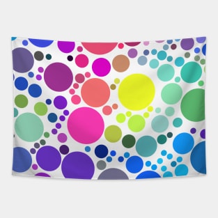 Multicolored Polka Dots Pattern Design Tapestry