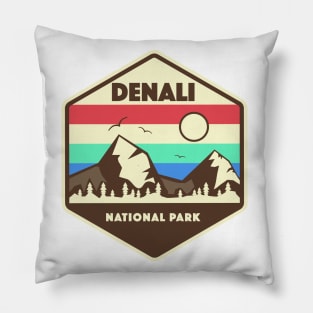 Denali National Park Retro Pillow