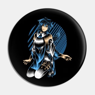 Artwork Illustration Blue Haired Beautiful Girl Pin