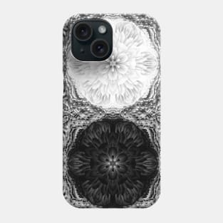 3D Black & White Peony Print Phone Case