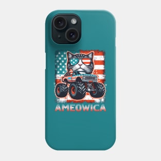 4th of July independence. Monster truck cat lovers Phone Case