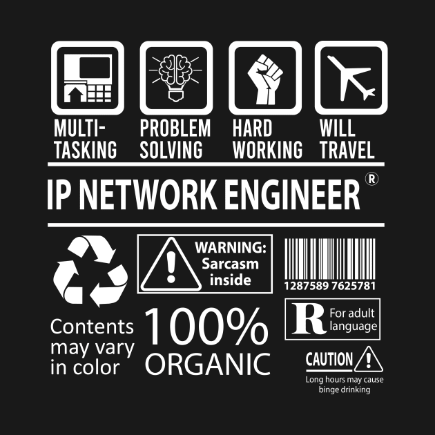 Ip Network Engineer T Shirt - MultiTasking Certified Job Gift Item Tee by Aquastal