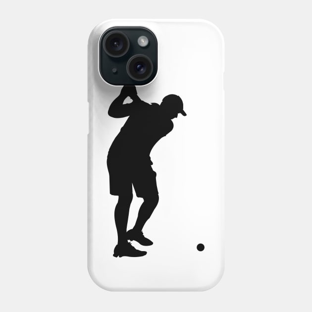 Silhouette of golfer and golf sports Phone Case by designnas2