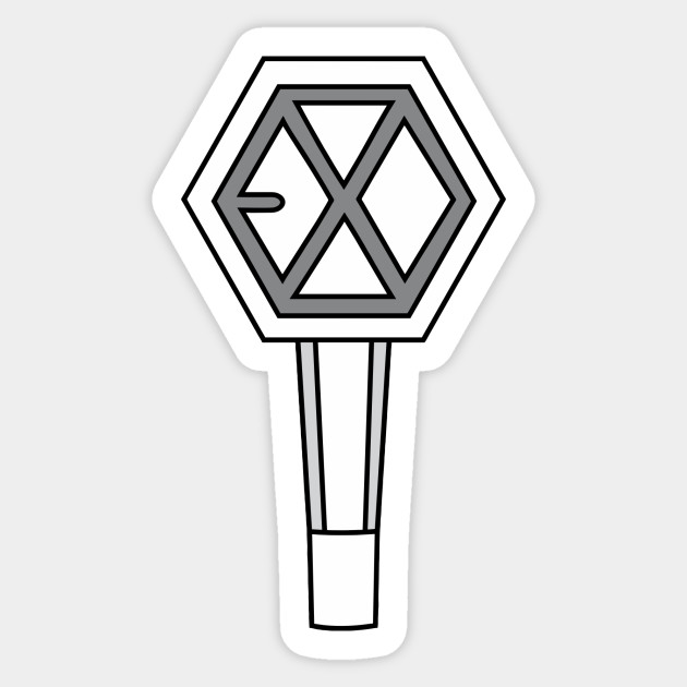 exo white lightstick exo sticker teepublic