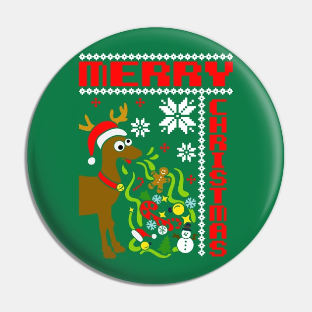 Crazy Reindeer - Funny Christmas Pin by igzine